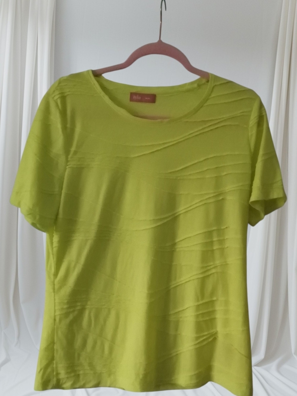 Biba Lime Short Sleeve Crew Neck Top